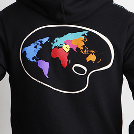 Paint the World Hoodie Back Detail Black