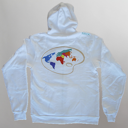 Paint the World Womens Hoodie White Back